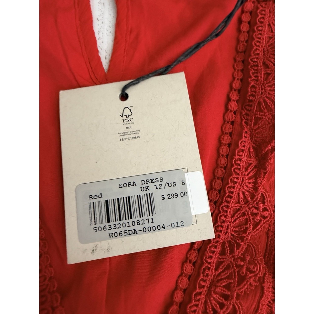 NWT AllSaints Zora Floral Ruffle Mini Dress Sz 8 US - Red Tiered $299 - Picture 14 of 16